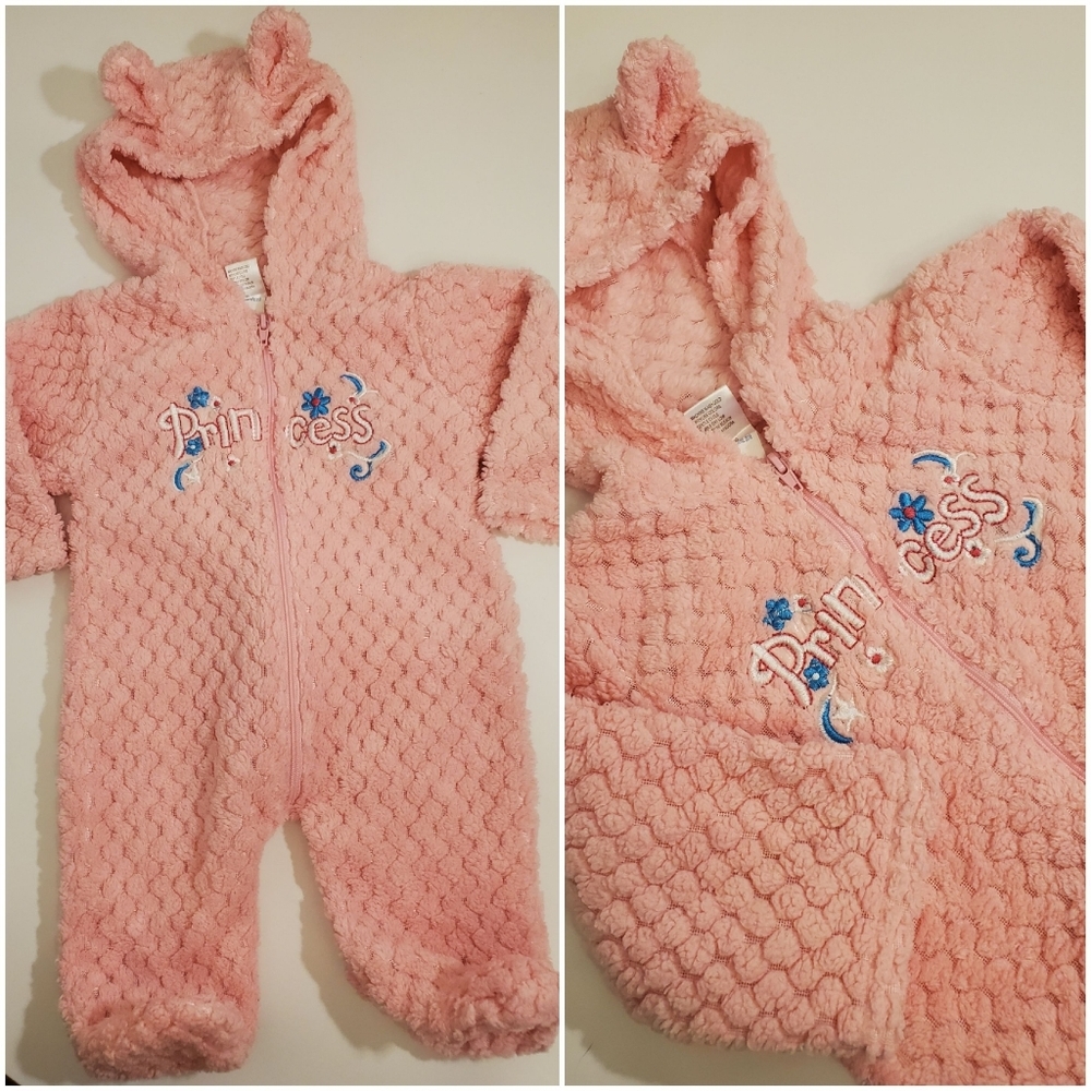 Coney Isle 6/9 Month Fuzzy Pink Princess Outfit